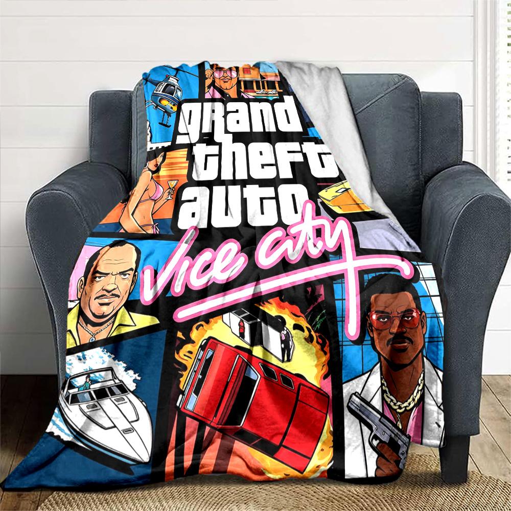 Gta Blanket Ultra-Soft Great for Couch Office Bed for All Seasons Warmthful Decor Gifts For Family Or Friends