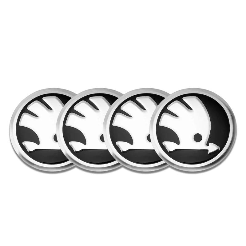 

pcs 56mm Car wheel hub cover badge stickers For Skoda Octavia Fabia Kamiq Kapoq Kodiaq Rapid SCALA Superb VRS Car Accessories