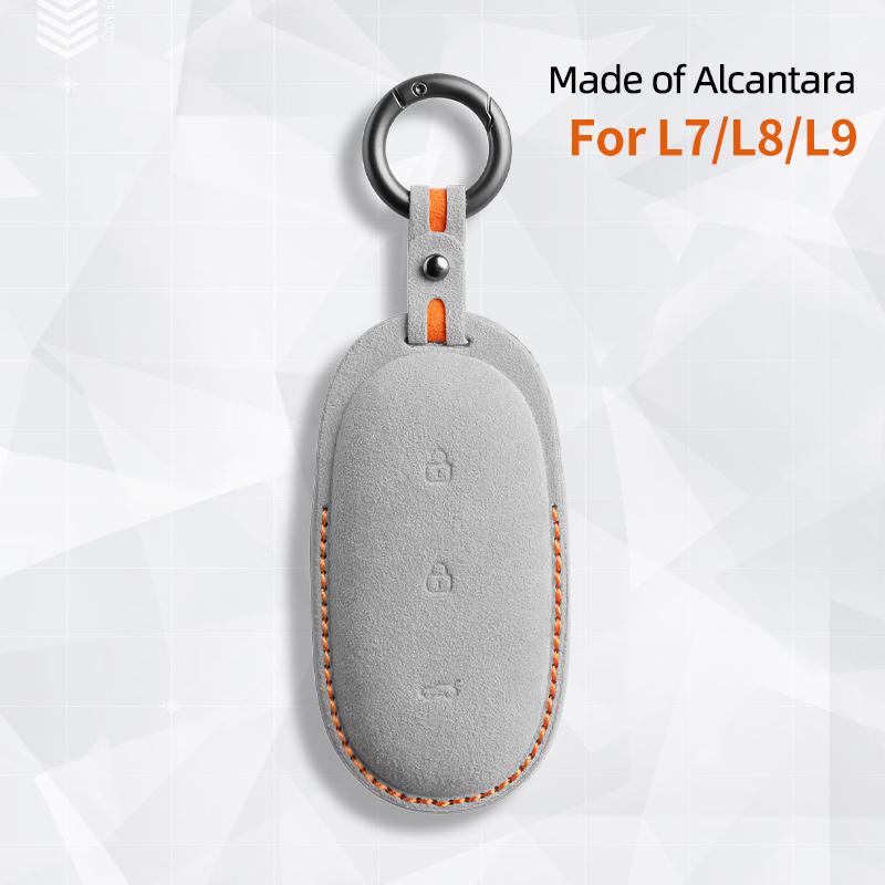 Alcantara Suede For Leading Ideal Lixiang L9 L8 L7 Car Key Case Keychain Smart Remote Cover Shell Protector Accessories