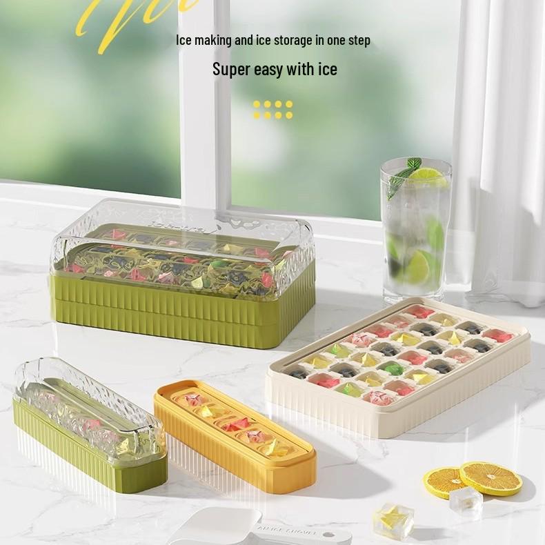 

Набор из 2 креативных форм для льда с крышкой, пресс-типа, для легкого извлечения