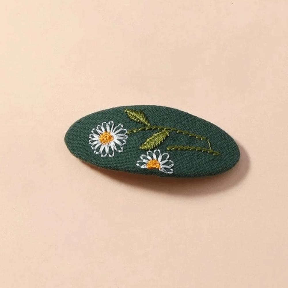 Embroidery Hair Clip Leaf Hair Barrette Fresh BB Clip Girls B