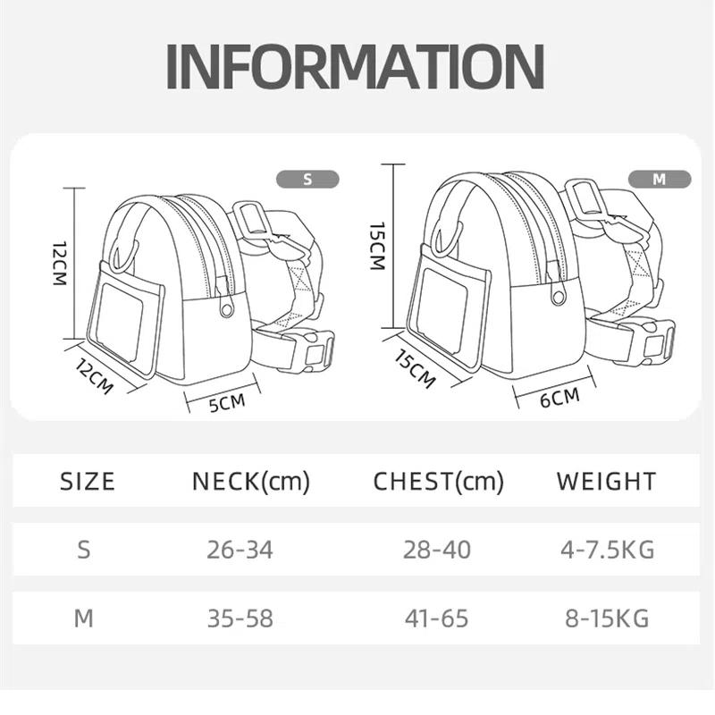 Stylish Pet Backpack with Integrated Harness Collar Perfect for Outdoor Adventures Includes Dog Training Easy Poop Bag Storage