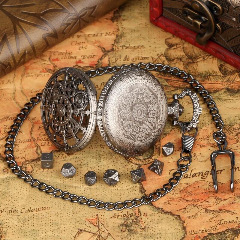DND Dice Jewelry Pregnant Case Retro Creative Hollow Gear Thick Waist Chain Board Game