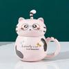 450ml Cute Tiger Dinosaur Ceramics Coffee Mug with Spoon Creative Hand Painted Drinkware Milk Tea Cups Novelty Gifts
