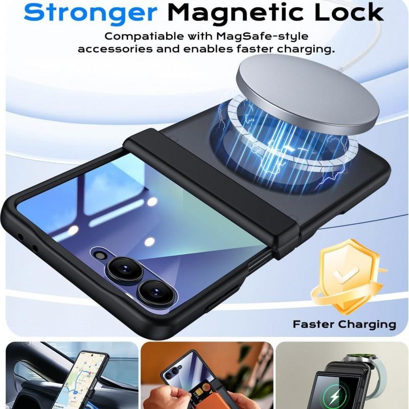 Galaxy Z Flip 8 Case With Magnetic Snap-on Design Frosted Matte Finish Full Coverage Protection Built-in Screen