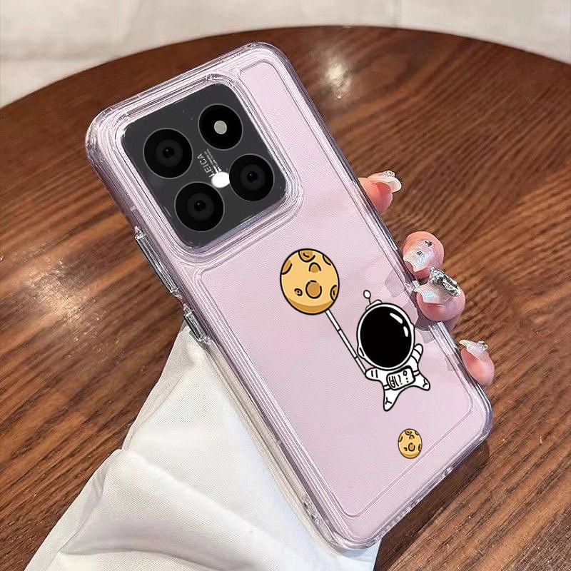 Cartoon Astronaut Planet Pattern Case For Xiaomi Redmi Note 15 Pro 4G Funda Redmi Note 14 13 Pro 5G Clear Silicone Soft Cover