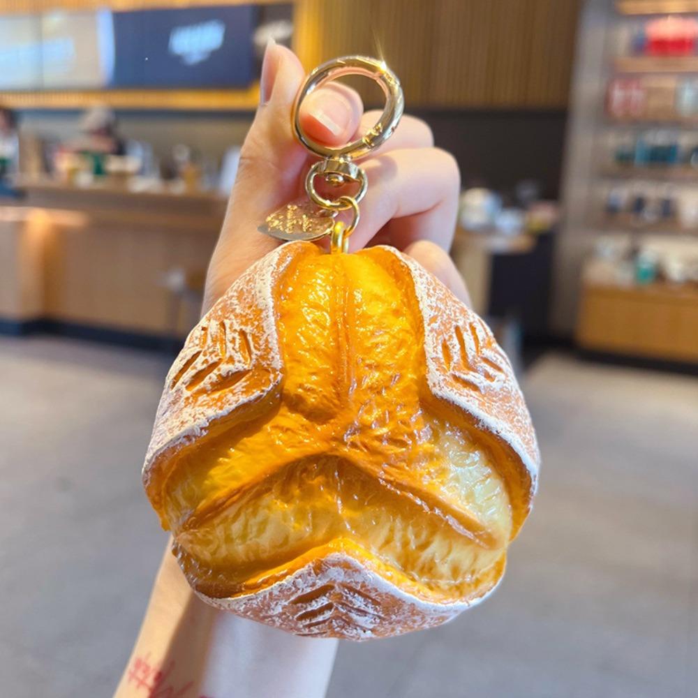 Realistische Brood Squishy Sleutelhanger Zacht-PU Langzame Terugslag Simulatie Brood Knijp Flexibel Handgemaakt-look Voedsel Brood Versieringen