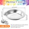 100Pcs Stainless Steel Small Round Paint Bowl Rust Resistant Watercolours Paint Mixing Palette Tray with Mouth for Art Painting