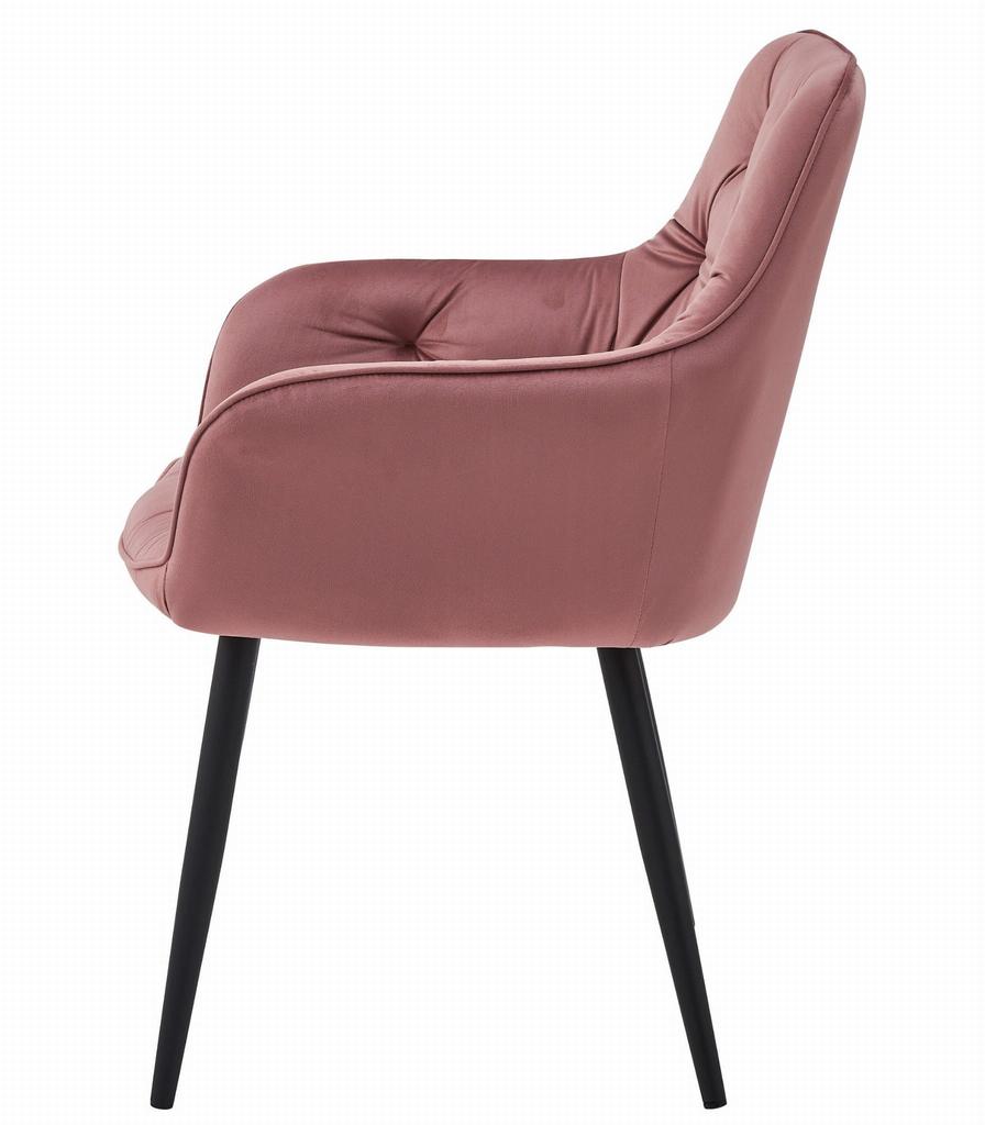 JORK Chair - Pink Velvet / Black Legs X 2