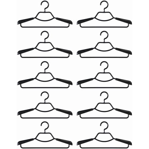 

Shinko Hanger Best Line Wrinkle-Resistant Shirt Hangers, Set of 5 (2 Hangers per Pack), Black, Made in Japan, Heavy-Duty, Anti-Slip Clothes Drying Rac