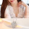 Fashionable Clover Pendant With Sparkling Gemstones Stylish And Sweet Necklace