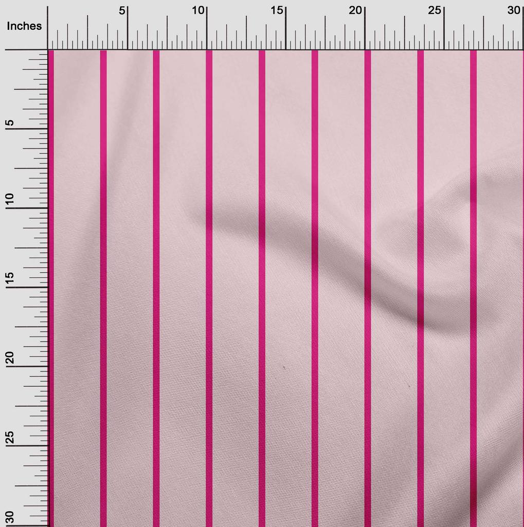 oneOone Cotton Flex Baby Pink Fabric Pin Stripe Dress Material Fabric Print Fabric By The Yard 40 Inch