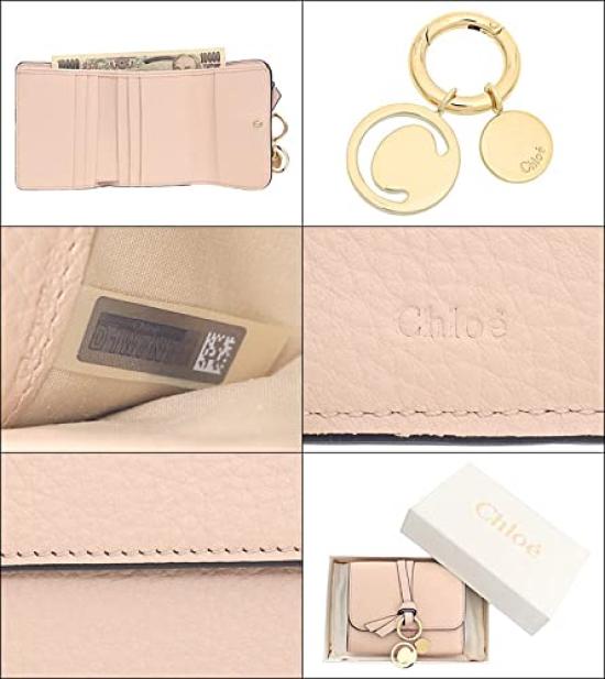 Wallet CHC21WP945 F57 Cement Pink ALPHABET Alphabet Leather Small Trifold Wallet [Chloe] (Trifold Wallet) Women's [Brand] [Item]