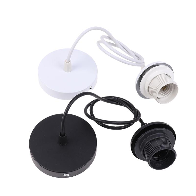 Black/White E27 Hanging Lamp Holder With 0.5/0.8/1.2/2M Hanging Wire Ceiling Lamp Holder Socket Lamp Base For Chandelier