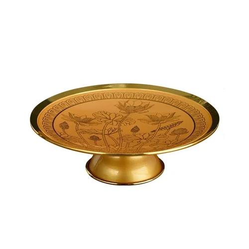 

1 шт. 6-9 дюймовая сплавная тарелка для фруктов буддийский зал утварь домашние подношения молитва о благоприятности обеспечение безопасности ежедневные подарки 14.9x5.2x8cm