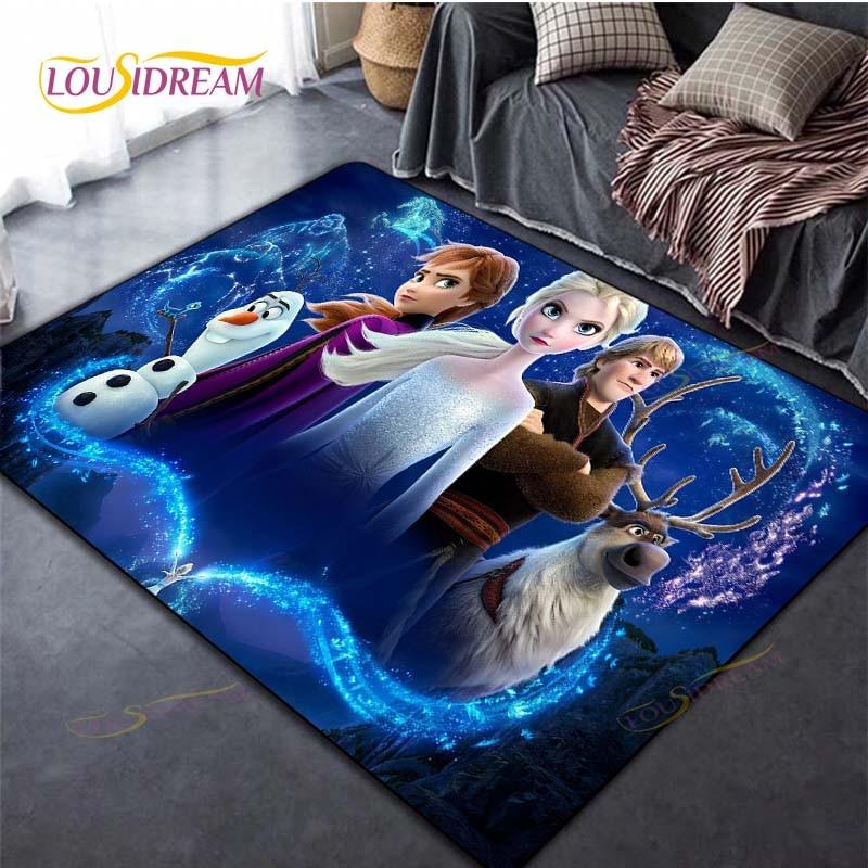 Frozen Carpet Anime Rug Kids Carpets Living Room Tea Table Mats Bedroom Rug Washable Floor Mats Household Area Mat Cute Rug