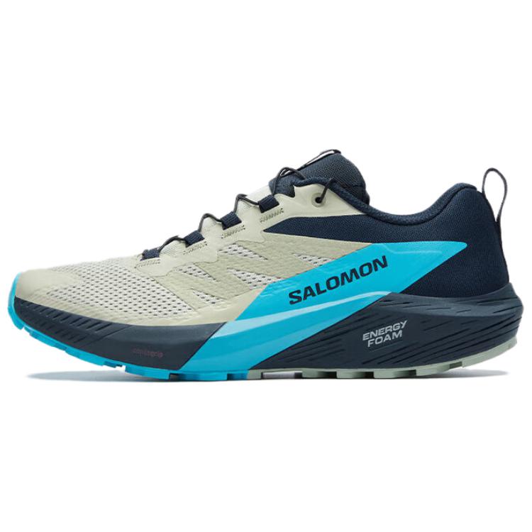 SALOMON Sense Ride 5 Comfortable Durable Breathable Low Top Running Shoes Men Running Shoes Beige Black Blue 474585