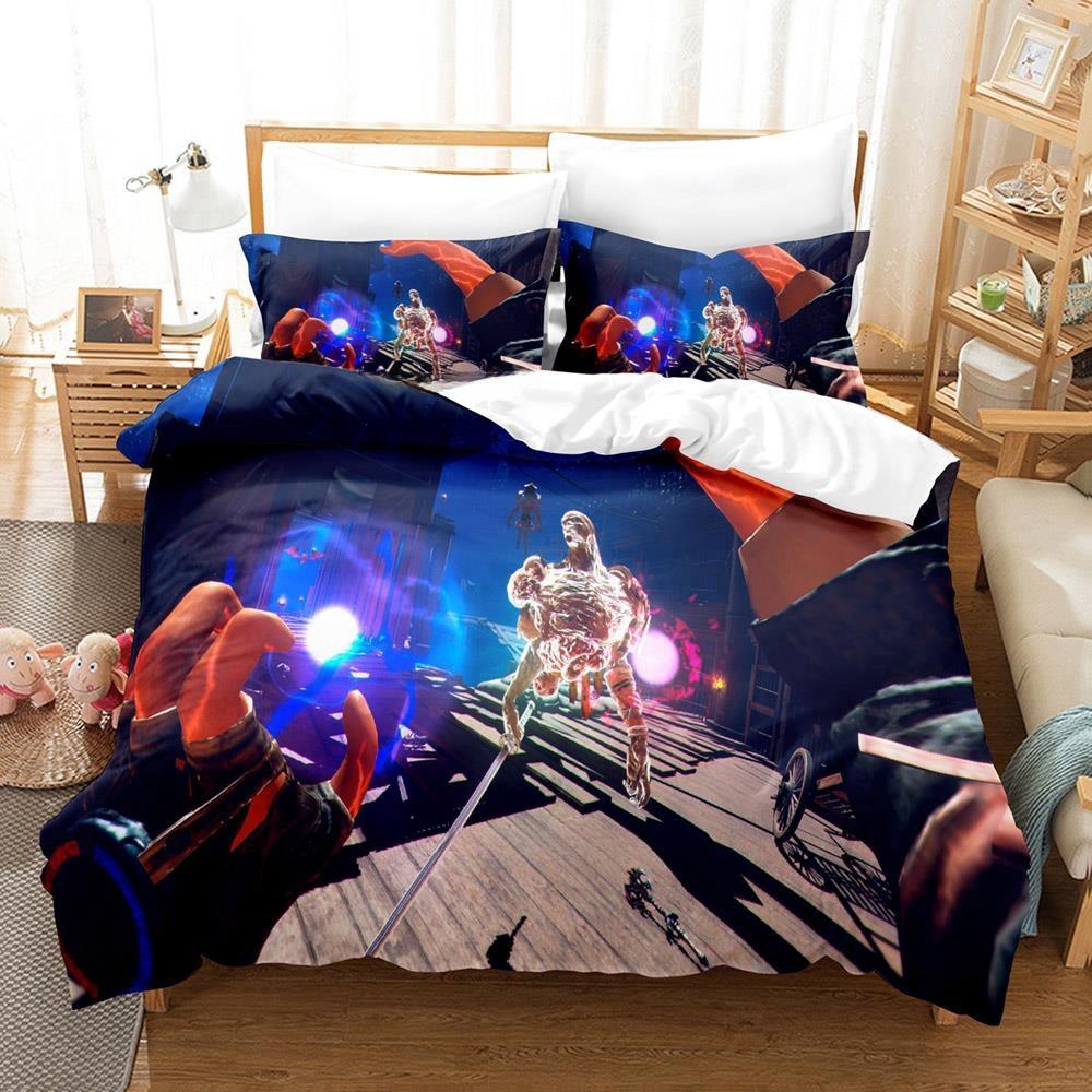 Game Hellsweeper VR Bedding Set Single Twin Full Queen King Size Bed Set Adult Kid Bedroom Duvet cover Sets Anime Bed Sheet Set