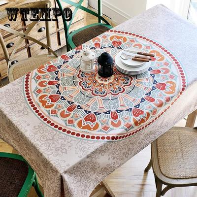 Bohemian Mandala Floral Printing Waterproof Rectangular Tablecloth Coffee Table Cover Party Wedding Decoration Table Cloth