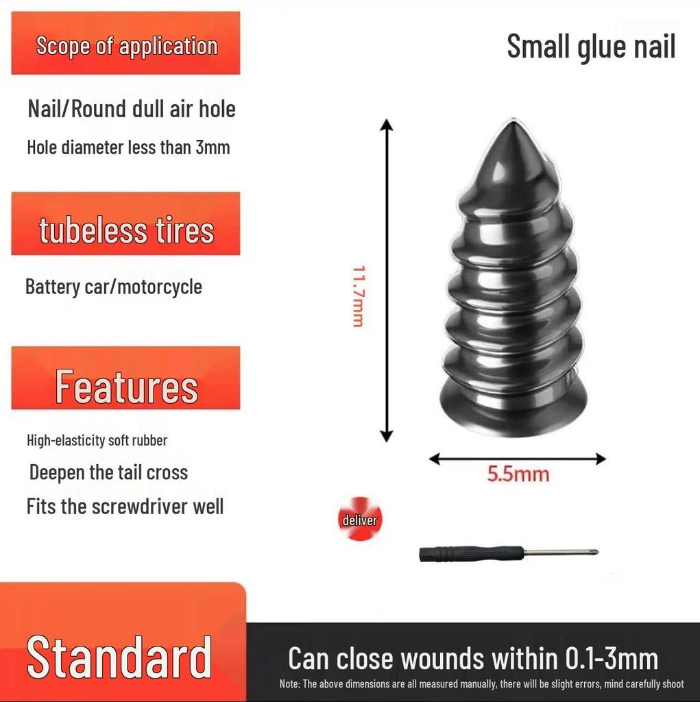 Quick Tire Repair Kit: Mushroom Rubber Nails for Cars & Electric Vehicles