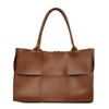 Color Solid Simple Large Capacity Women Casual Woven Tote Bag For Use Daily