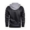 Youth Black Leather Jacket with Stand Collar and Zipper Welt Pockets, Hooded Winter Design, Straight Hem - In Stock