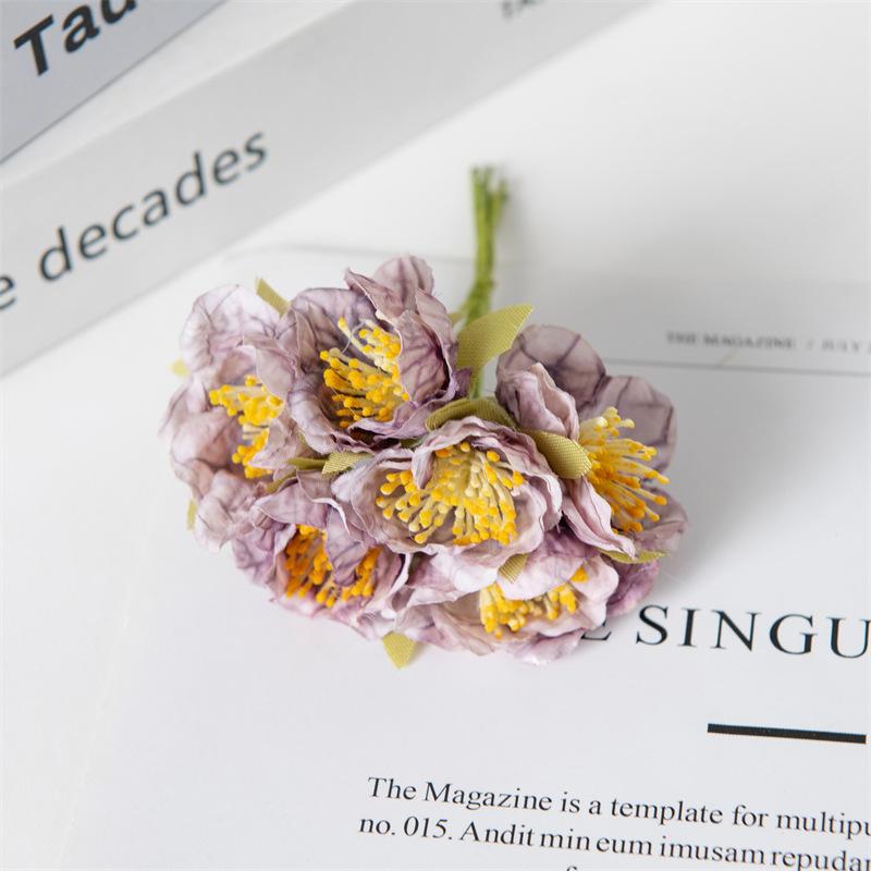 Peony Silk Flowers Simulation Small Tea Flowers Fake Flowers DIY Flower Ball Handmade Wreath Decoration Small Bouquets Shooting Props Fake Flowers