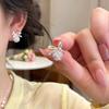 Silver Needle Super Flash Zircon Bow Stud Earrings Light Luxury High Sense Exquisite Earrings Fashion Sweet Wind Show Face Small Earrings