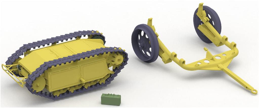 Freedom Modellbausatz 1/16 Maßstab Deutscher Sd.Kfz.302 Goliath Leichter Sprengstoff-Transportwagen und Anhänger-Set, Plastikmodellbausatz FRE16003, Farbig gegossen