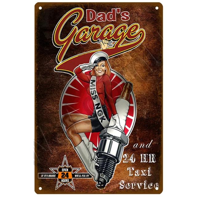 Vintage PinUp Girls Metal Tin Sign  Sexy Lady Poster for Car Airplane Bar Pub Home Wall Decor  Funny Retro Art Painting Craft