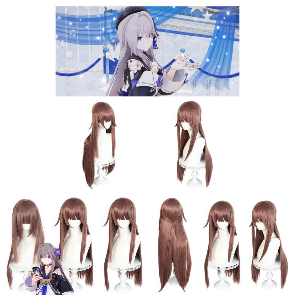 Honkai Star Rail Herta Cosplay-Perücke mit natürlicher Kopfhautoptik und Ombre-Farbverlauf