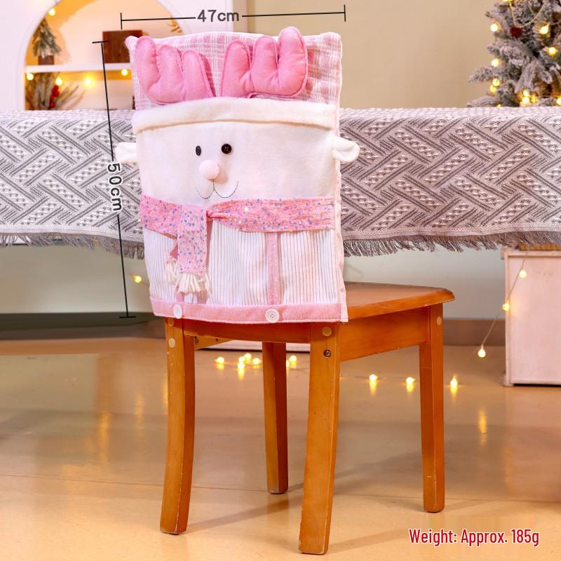 Christmas Santa and Snowman Chair Back Covers - Festive Restaurant Decorations