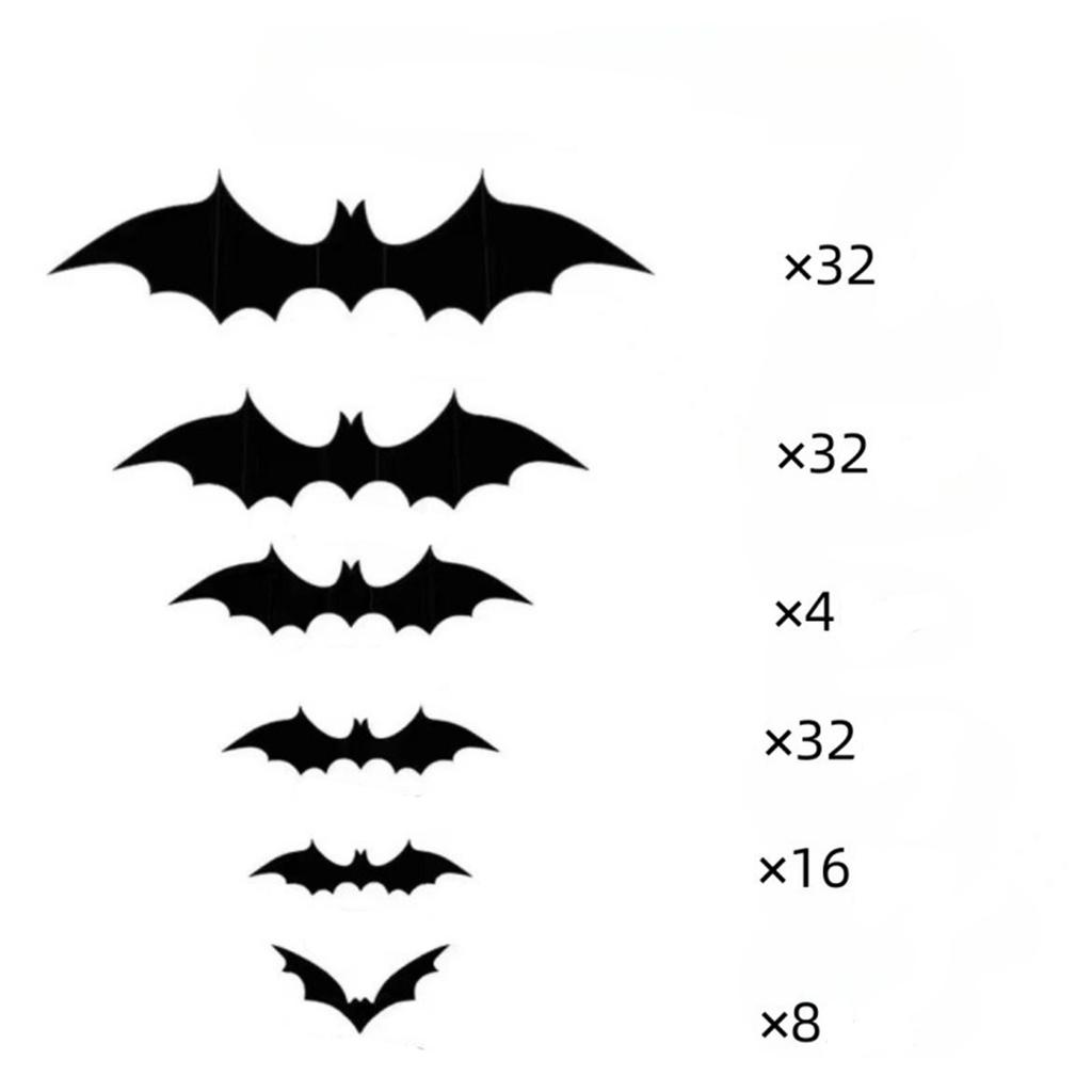 3D Wall Decals for Halloween - Self-Adhesive Removable Stickers for Doors Mirrors House Party Decorations