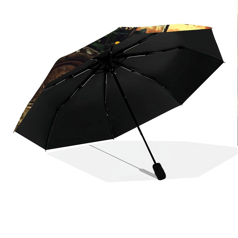 Vzor stavebních vozidel, automatický skládací deštník, přenosný a skládací design, 8 výztuh, vánoční nebo narozeninový dárek.