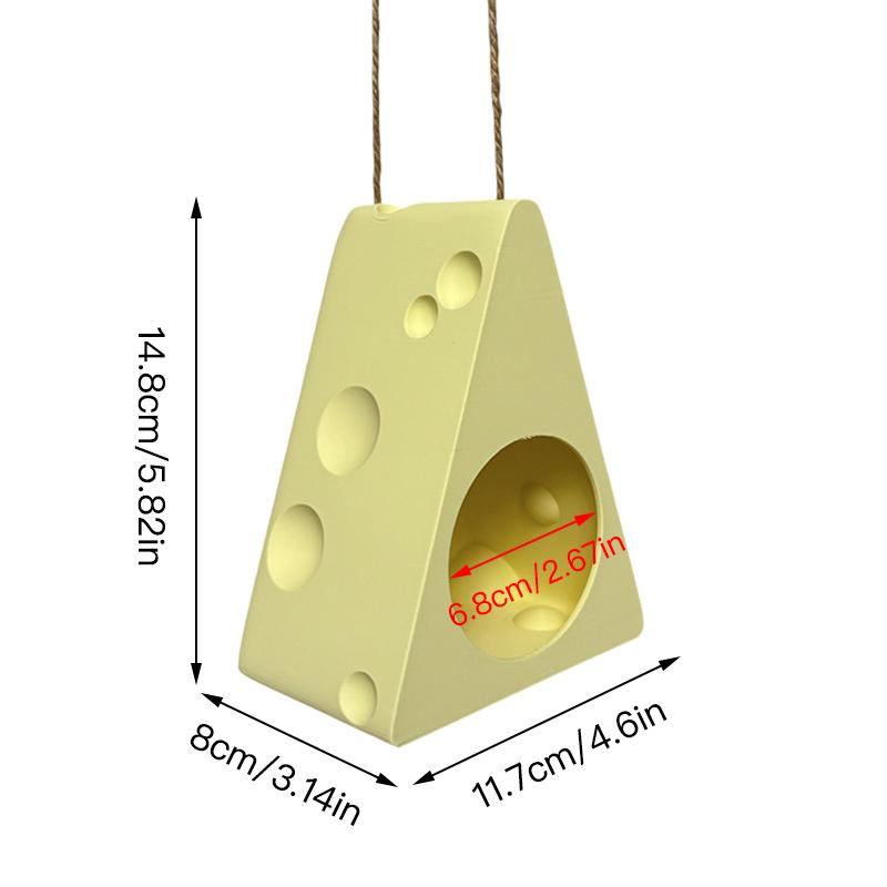 Hanging Bird Feeder Birdhouse Cheese-Shaped Bird Nest Garden Decor 1 Piece
