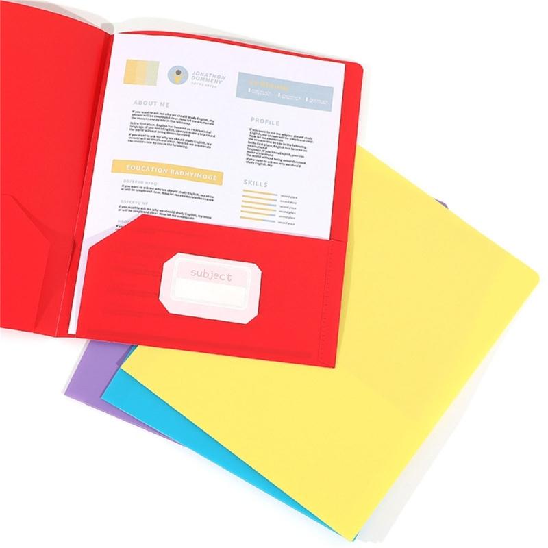 1/6Pcs Two-Pocket Folder Letter Size Folders with Pockets Holds 100 Sheets Document Organiser Presentation File Folder
