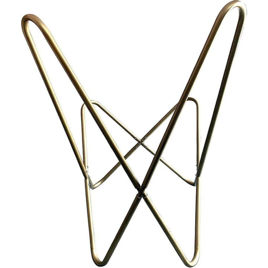 Vintage Schmetterlingsstuhl aus Leder, BKF Sling Chair, Vintage Rindsledersitz - Retro Lounge Wohnzimmer Echter Ziegenbezug (Abdeckung mit Ständer )