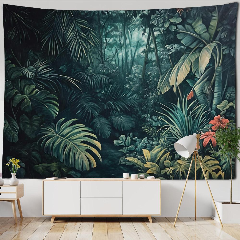 Tropical Plant Tapestry Cactus Wall Hanging Painting Nordic Style Bedroom Fabric Background Decoration Home Sofa Mat Bed Sheet