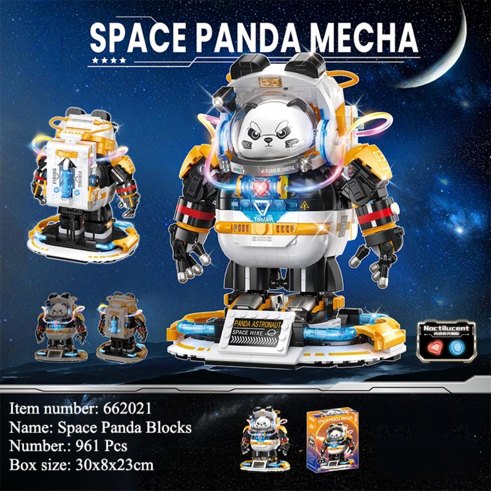 Space Panda Astronaut Figures Model Building Block Model Aerospace Man DIY Ornament Bricks Toy For Children Kids