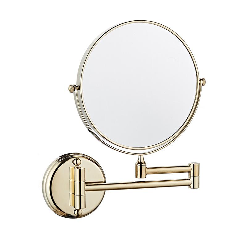 VGX Two Sided Vanity Makeup Mirror Bathroom Wall Mounted Folding Mirror 3x Magnifying Makeup Shaving Vanity Mirror Gold Chrome