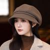 Korean Big Head Circumference Showing Face Small Beret British Style Retro Fashion Versatile Painter Hat Autumn and Winter Hat Women's Style