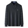 Montagut Men's Fleece Lined Faux Two-Piece Collar Long-Sleeve Polo Shirt