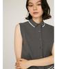 Emi Collared Knit Free Size Vest, 13WNT254087, Women's, Gray,