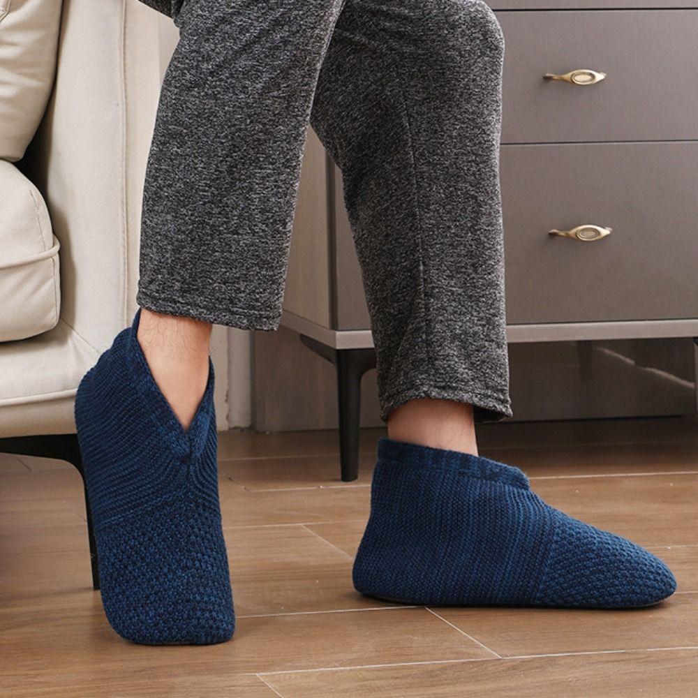 Ankle Tube Winter Floor Socks Non-slip Knitted Sleeping Socks Thicken Plush Socks  Men