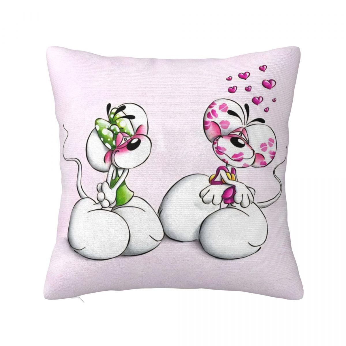 

D-Diddles Square Pillow Case Diddl Catoon Cushion Covers Funny Polyester Decorative Throw Pillow Case Cover for Home 18 30cm x 30cm