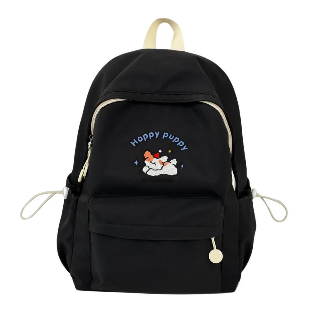 School bag dopamine ins wind cute embroidery school bag simple large capacity versatile commuter backpack travel lightweight backpack