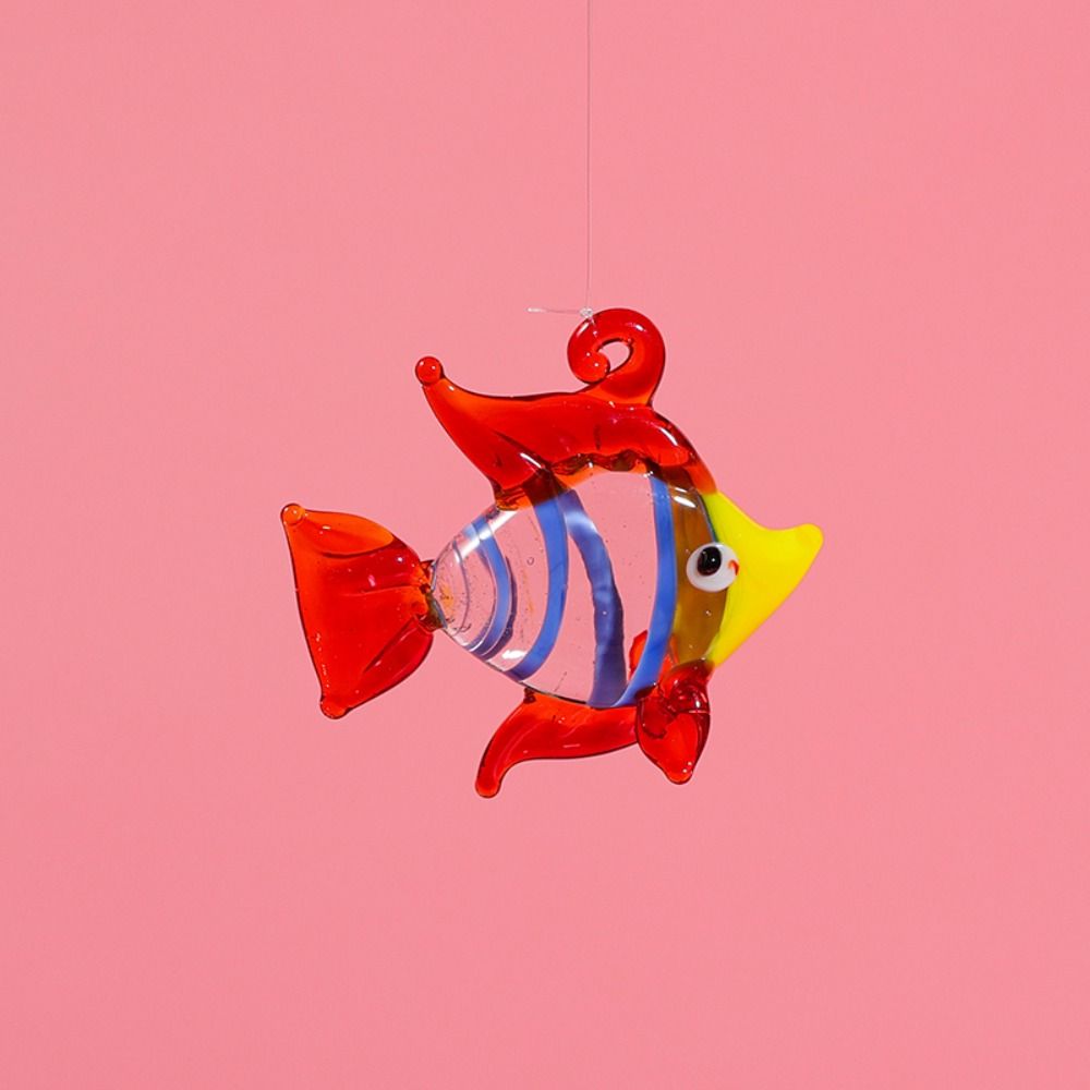 Ocean Floating Marine Animal Glass Mini Figurine Pendant Fish Ornament Aquarium Decor  Fish Tank