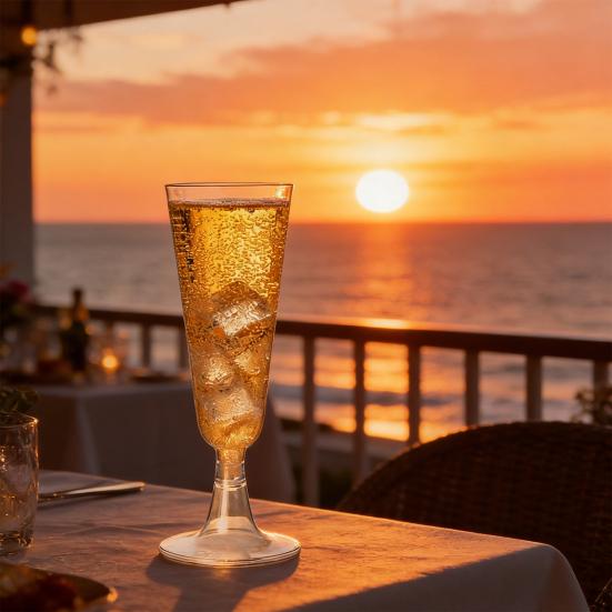 20/40Pcs Disposable Champagne Glasses 150ml Clear Plastic Flutes Stemmed Wine Glasses for Weddings Parties Lightweight Shatterproof Party Cups