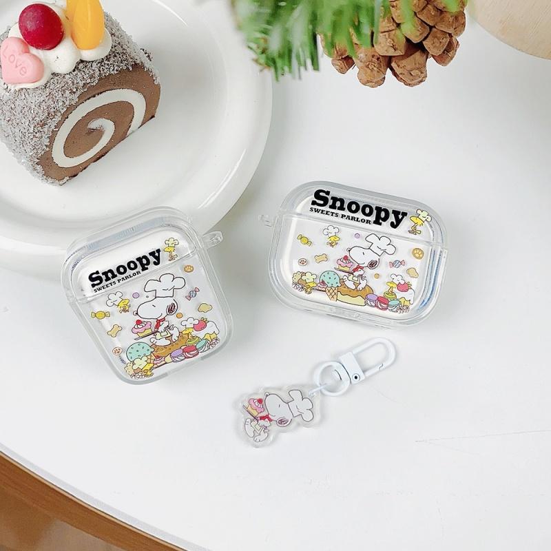 Cute Dessert chef Snoopy earphone Case Earphone Case for AirPods 1 2 3 Pro 4 Pro2 2nd Funny Snoopy Wireless Bluetooth Headset