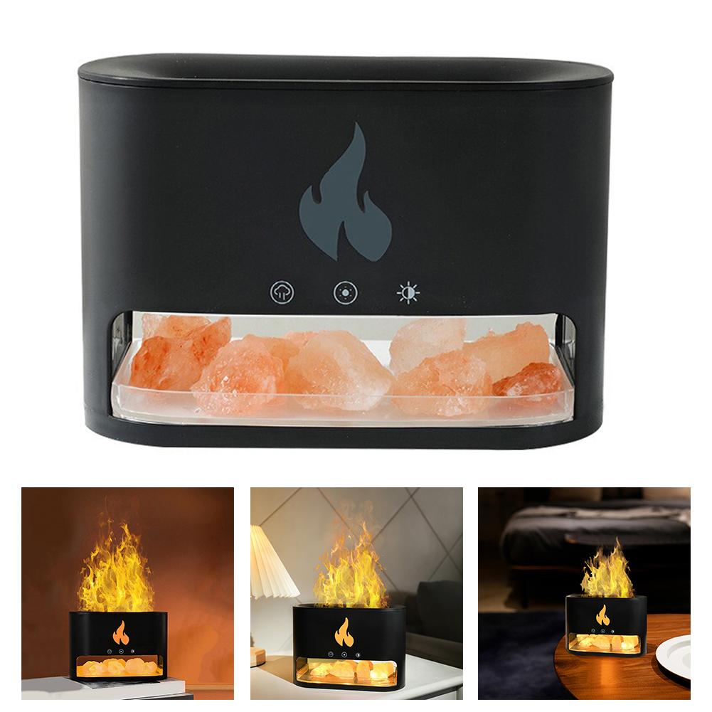 Realistic Flame Simulation Electric Humidifier with Cool Mist and Night Light for Improving Air In Multiple Spaces